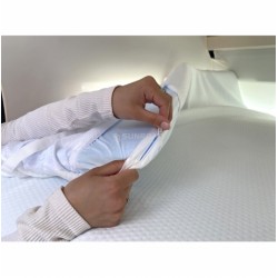 Topper impermeabile in Gel Memory Foam 130 x 190 cm taglio sinistro